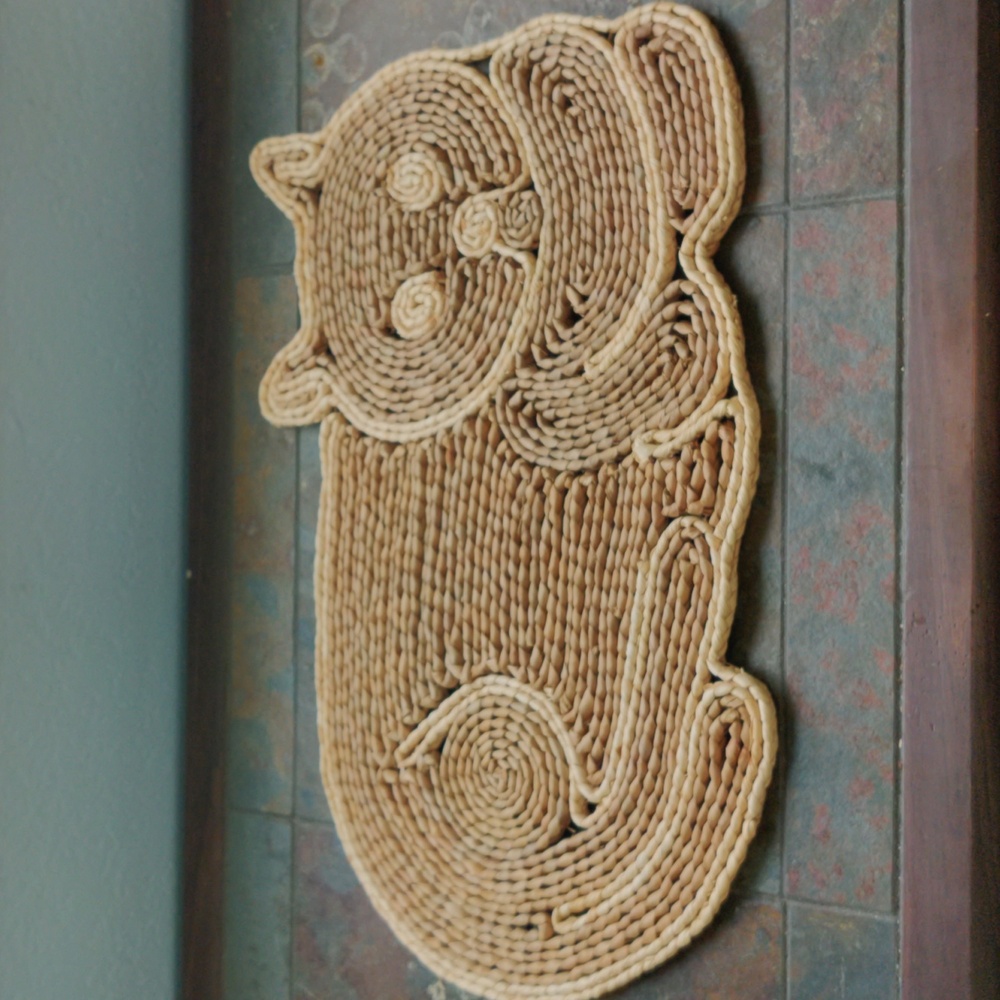 Vintage Rattan Woven Cat Placemats, RARE- NWOT